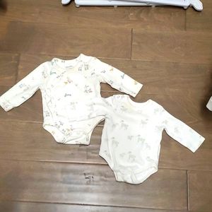 Pehr organic sweet animal print  onesies 0-3 months